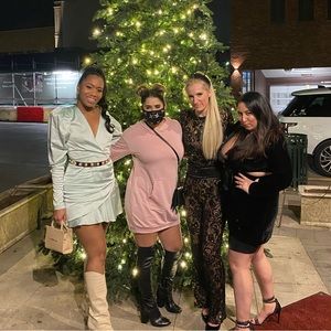 Dusty rose hoodie dress